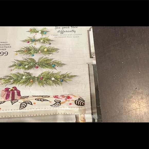 Grandinroad Greenery Wall-Mounted Christmas Tree with 32 piece mini ornaments. - Picture 7 of 8